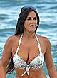 Claudia Romani cleavage in bikini on a beach pics