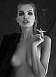 Daphne Groneveld naked pics - smoking topless b-&-w set