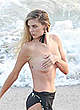 Danielle Knudson in bikini & topless on a beach pics