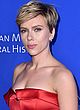 Scarlett Johansson busty in red strapless dress pics