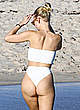 Bianca Elouise in white bikini on a beach pics