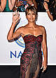 Halle Berry pantyless in see through gown pics