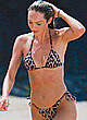 Candice Swanepoel in leopard bikini on a beach pics