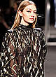 Gigi Hadid in see through dress runway pics
