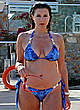 Imogen Thomas in blue bikini at a pool pics