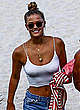 Nina Agdal in jeans and tight white top pics