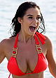 Demi Rose busty in red thong bikini pics