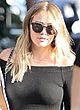 Hilary Duff braless in tight black blouse pics