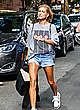 Hailey Baldwin in tiny shorts shows her legs pics