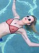 Dakota Johnson naked pics - nipples in see-thru bra, pool