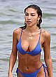 Chantel Jeffries in blue bikini on a beach pics