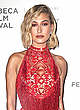 Hailey Baldwin in red dress at film festival pics