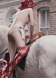 Tamsin Egerton riding a horse, nude in public pics