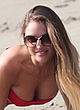Charlie Riina red bikini beach photoshoot pics