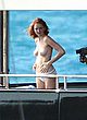 Lily Cole naked pics - exposing nude tits on a yacht