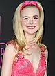 Elle Fanning showing cleavage in lace gown pics