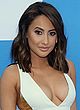 Francia Raisa busty in a low-cut white gown pics
