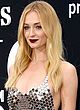 Sophie Turner busty in silver chainmail gown pics