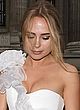 Kimberley Garner busty & leggy in a white gown pics