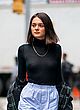 Charlotte Lawrence see through top in nyc pics