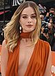 Margot Robbie braless in a very low-cut gown pics