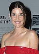 Cobie Smulders busty in strapless mini dress pics