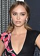 Lily-Rose Depp braless showing huge cleavage pics