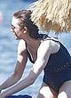 Lily Collins naked pics - swimsuit nip slip at the beach