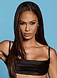 Joan Smalls busty in bra-top & sexy skirt pics