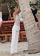 Bella Hadid naked pics - sheer top at the beach ps