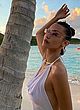 Bella Hadid naked pics - see through top at the beach