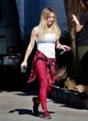 Hilary Duff red spandex leggings out in la pics