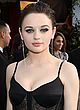 Joey King busty in low-cut see-thru gown pics
