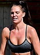 Danielle Lloyd works out in bra-top & tights pics