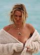 Candice Swanepoel fully visible boob on beach pics