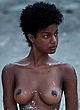 Ebonee Davis naked pics - fully naked at the beach