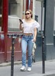 Lily-Rose Depp casual figure in blue jeans pics