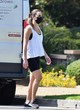 Lea Michele sexy in a tank top and shorts pics