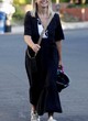 Sarah Michelle Gellar sexy in black dress outdoor pics