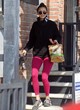 Nina Dobrev wore a sexy pink leggings pics