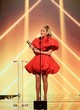 Jennifer Lopez sexy in red mini dress pics
