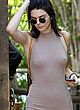Kendall Jenner naked pics - see-through beige dress