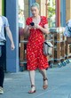 Amber Heard sexy in red midi dress pics