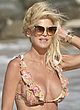 Victoria Silvstedt busty in a floral thong bikini pics