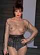 Bleona Qereti naked pics - showing boobs in a mesh gown