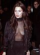 Bella Hadid naked pics - totally see-through black top