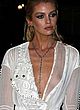 Stella Maxwell fully see-through white gown pics