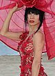 Bai Ling naked pics - see-through posing on beach