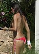 Elisabetta Gregoraci naked pics - shows big tits on the balcony