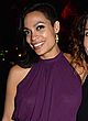 Rosario Dawson posing in sexy purple dress pics